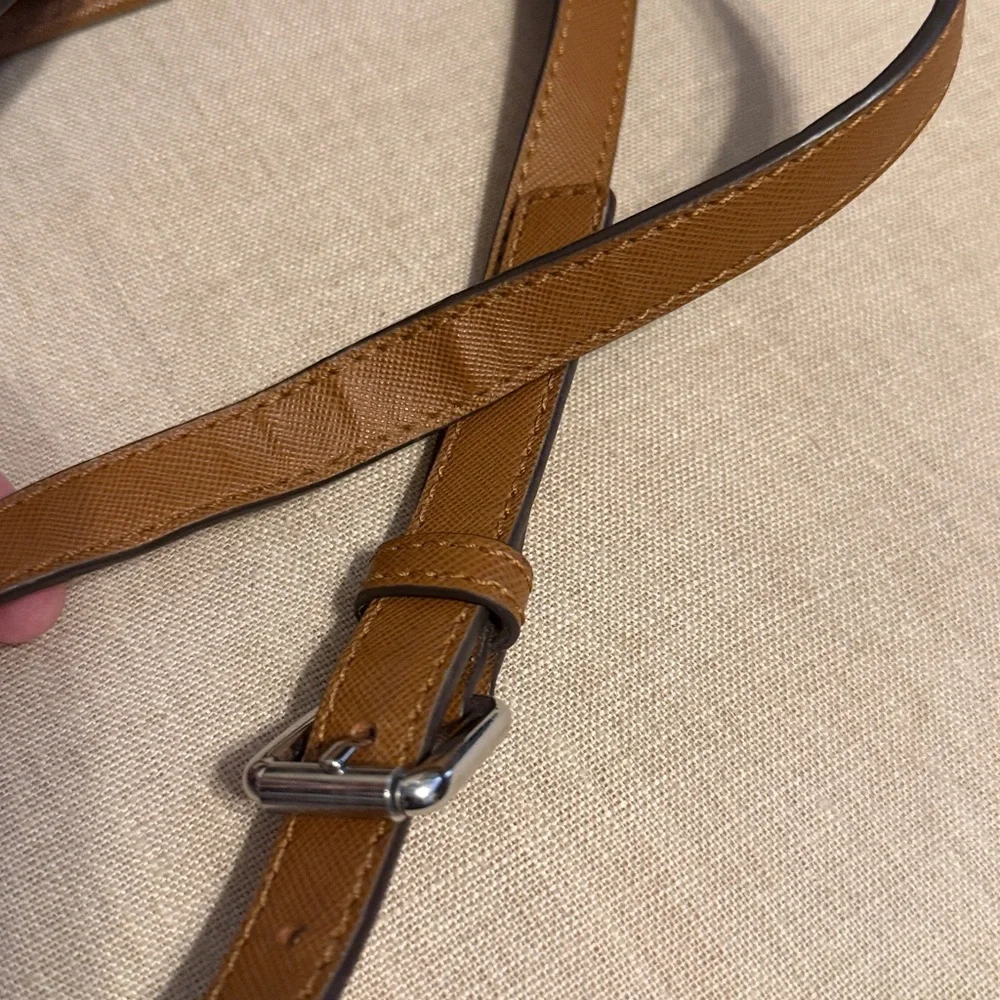 Michael Kors “Kempton” Aquamarine Nylon Crossbody Bag with Leather Trim